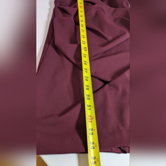 BETSY & ADAM Cape Sleeve Draped Sheath  Dress Burgundy Size US 2 Petite RP$199 - Picture 13 of 16